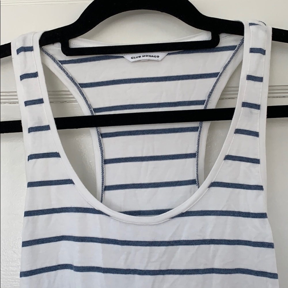 Club Monaco racerback tank with rounded hem